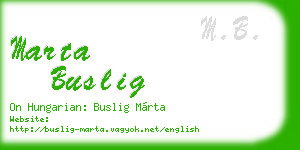 marta buslig business card
